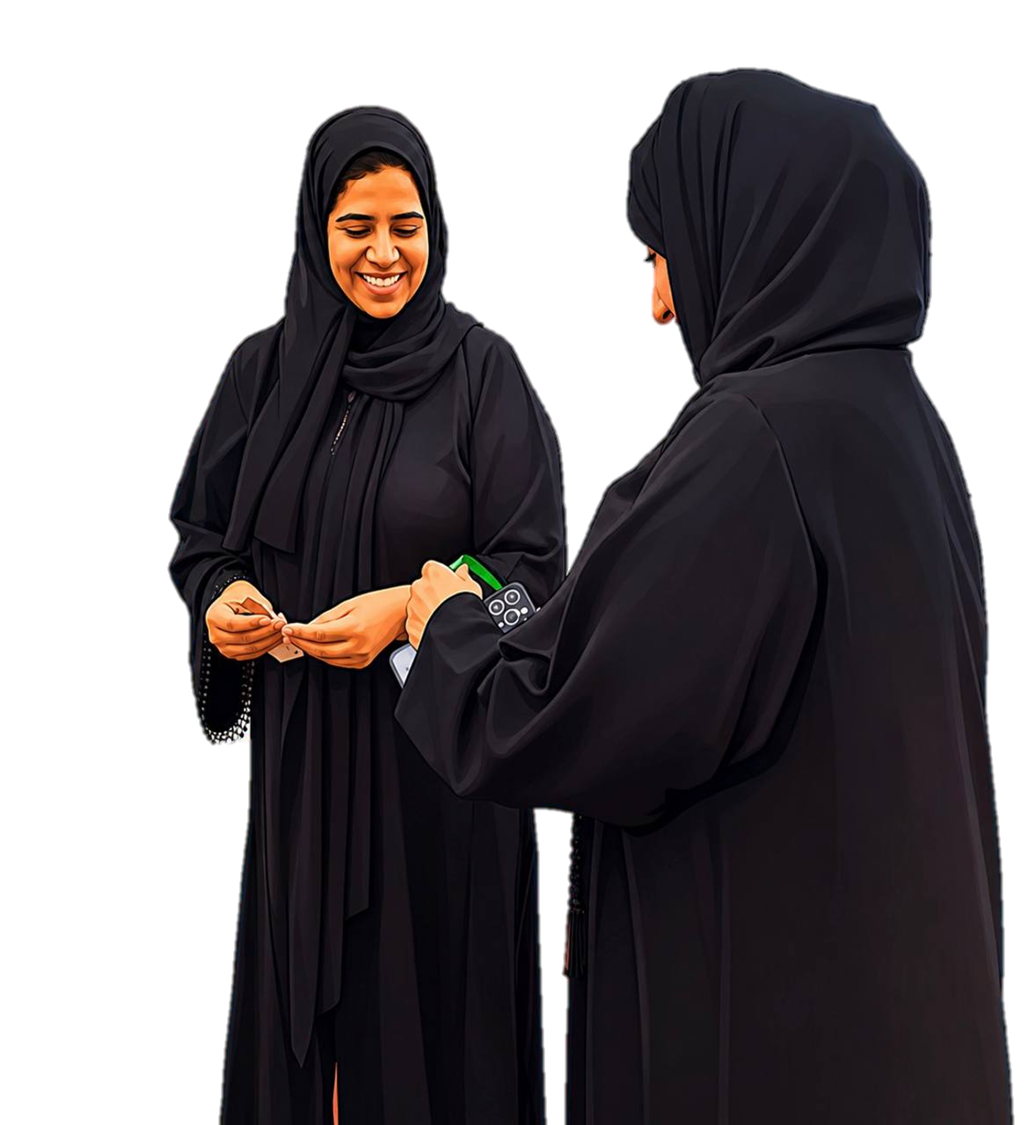 المعلمتان شمسة الظنحاني وفاطمة الظنحاني